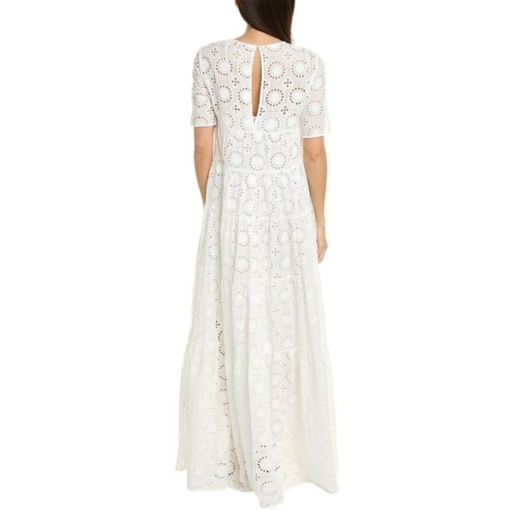 NWT Staud Hyacinth White Eyelet Tiered Maxi Dress Size Small 100% Cotton - Picture 2 of 16